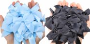 50-Count Self Adhesive Blue Satin Ribbon Bows