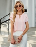 Women’s Petal Short Sleeve Blouse, Small or XL