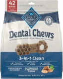 Blue Buffalo Dental Chews Medium Natural Dog Treats, Chicken & Spearmint 34.5-oz Bag (42 Count)