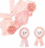 Mommy to Be & Daddy to Be Ribbons Flower Belly Belt Set