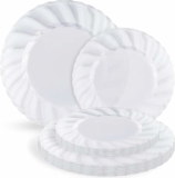 32-Pc Blue Sky Elegant Ware Collection Disposable Clear Plates Combo  (7″ – 16 Count & 10”- 16 Count)