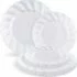 32-Pc Blue Sky Elegant Ware Collection Disposable White Plates Combo |  (7″ – 16 Count & 10”- 16 Count)