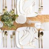 32-Pc Blue Sky Impulse Square Plates Combo (16-Ct 7.25″ & 16-Ct 10″)