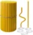 200pcs Tall Thin Taper Candles + 5 Premium Holder BlueBee Pure Beeswax Candles Bulk, Honey Scented