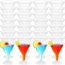100 Pcs Plastic Martini Glasses 2 oz Disposable
