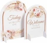 2-Pc Boho Wedding Tabletop Signs