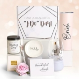 7-Pc Bride To Be Gift Set (Wine Tumbler, Wine Glass, Candle, Jewelry Tray, Pen, Rose, & Card)