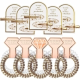 10-Pc Champagne and Clear Spiral Coil Hair Ties & Hair Clips Set