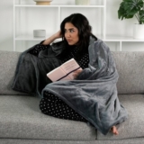 Brookstone Heated Cozy Throw Tartan Plaid Decorative Throw Blanket Auto Shutoff