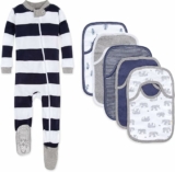 Burt’s Bees Baby Sleeper Pj & 5-Ct Bibs Set, Size 18 Months