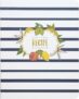 C.R. Gibson Blue and White Striped Floral Spiral Recipe Journal, 100 Pages