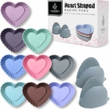 Set of 9 Heart Heart Shaped Cake Pan w/Oven Safe Mitts