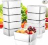 10-Pc Stainless Steel Food Containers with Clear Lids