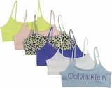 6-Count Calvin Klein Girls’ Crop Bra, Size Small