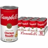 12-Pack Campbell’s Condensed Family Size Chicken Noodle Soup, 22.4 oz. Can