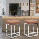 2-Pack 24″ Bar Stool Counter Height Bar Stools with Footrest