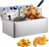 10L*2 Capacity Commercial-Grade Double Tank Deep Fryer Adjustable Temperature Control