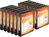 12-Pack Cardinal Economy 3-Ring Binders, 1″, Round Rings, Holds 225 Sheets