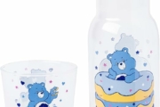 Care Bears Grumpy Bear Donut Heart Stars Boxed Glitter 18oz. Glass Water Pitcher with Cup