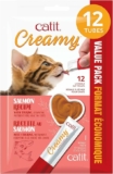 12-Count Catit Creamy Lickable Cat Treat, Healthy Cat Treat, Salmon