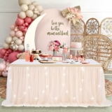 2-Layer Champagne Tulle Tutu Table Skirt, 9FT
