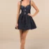 Women’s Ideal Party White Sequin Strapless 3D Floral Mini Dress