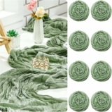 8-Pack Cheesecloth Table Runner, Sage Green