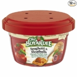 12-Pack Chef Boyardee Spaghetti and Meatballs in Tomato Sauce, Microwave Food, 7.5 OZ Microwaveable Bowl