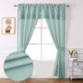 Window Curtain with Attached Valance and 2 Tiebacks, 80 Inch W x 84 Inch L