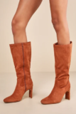 Women’s Claramay Camel Suede Knee-High Boots