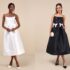 Women’s Classy Aura Black Off-the-Shoulder Asymmetrical Midi Dress