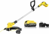15″ Cordless Weed Wacker & Edger for Dewalt 20V Battery, 4.0Ah Battery Powered Weed Eater, Brushless Motor, Fast Charger, Electric String Trimmer, Extendable Pole (Battery Included)