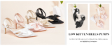 Womens Kitten Low Heels Rhinestone Mesh Bow Heels