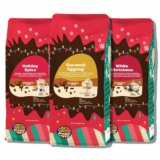 3-Pack Crazy Cups Flavored Holiday Ground Coffee Variety Pack, Includes Decaffeinated Holiday Spice, White Christmas, Caramel Eggnog, 10oz