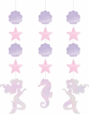 Set of 3 Creative Converting HANGING CUTOUTS, 0.03×5.9×22.5inc, Iridescent