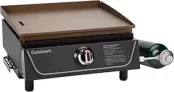Cuisinart 17” Tabletop Gas Griddle, Easy Assembly Compact Outdoor Flat-Top Grill with Grease Cup, 255 Sq. In
