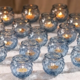 48Pcs Blue Round Candle Holders – Bulk Glass Candle Holders
