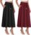 Womens High Waisted A-Line Maxi Skirt with Pocket