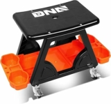 DNA Motoring Mechanic Stool, Rolling Work Seat w/Lockable Swivel Wheels and Storage Tool Tray