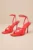 D’Amelio Footwear Women’s Dalilah Coral Red Ankle Strap High Heel Sandals