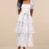 Instinctively Stunning White Lace Bustier Trumpet Maxi Dress