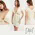 Women’s Casual Square Neck Embossed Pattern Half Sleeve Mini Dress