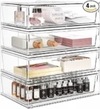 4-Pack  Acrylic Stackable Storage Bins