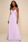 Women’s Delightful Memories Lavender V-Neck Strapless Maxi Dress