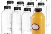 12-Pack 16 Oz Empty Plastic Juice Bottles with Lids
