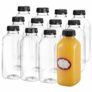 12-Pack 16 Oz Empty Plastic Juice Bottles with Lids