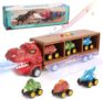 4-Pc Dinosaur Toy Truck with Music and Roaring Sound