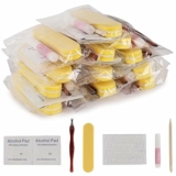12-Pack 7-Pc Disposable DIY Nail Art Kit (Nail File, Wood Stick, Cuticle Fork, Adhesive Nail Tabs,2 Alcohol Pads, Nail Glue)