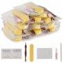 12-Pack 7-Pc Disposable DIY Nail Art Kit (Nail File, Wood Stick, Cuticle Fork, Adhesive Nail Tabs,2 Alcohol Pads, Nail Glue)