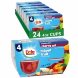 6-Pack 4-Count Dole Fruit Bowls Mixed Fruit in Cherry Flavored Gel Snacks, 4oz